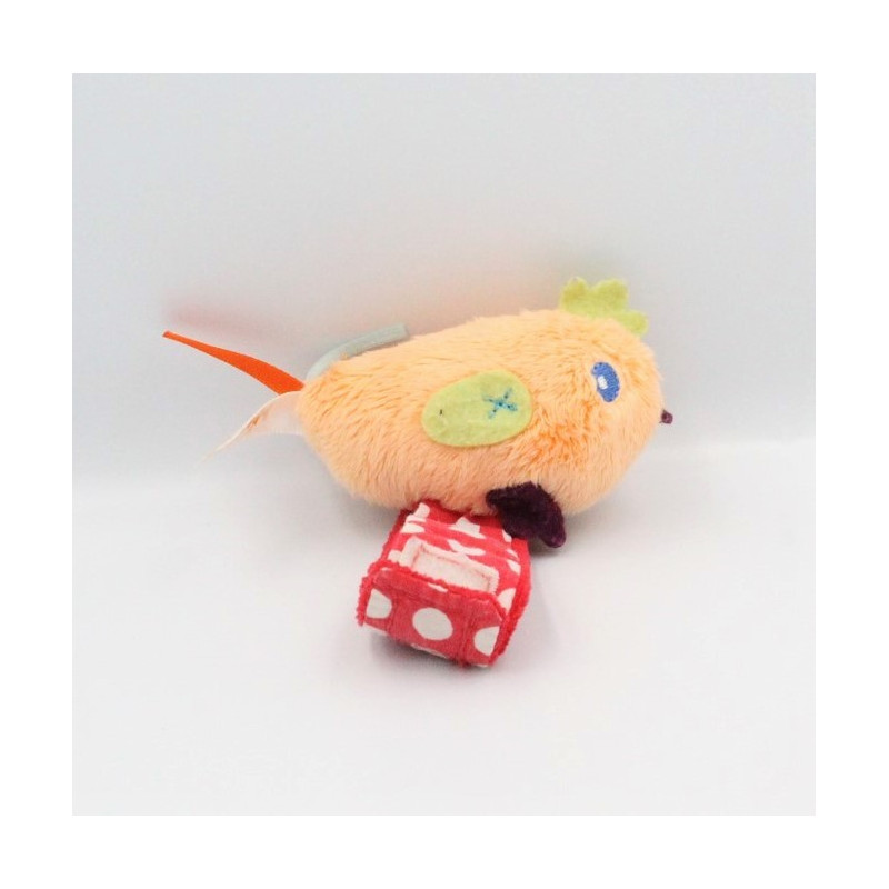Attache tétine Doudou oiseau orange KALOO