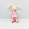 Doudou et compagnie hochet baton lapin rose vert ALINEA