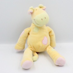 Doudou girafe jaune foulard vert TEX