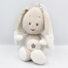 Doudou musical lapin beige blanc coeurs AUCHAN BABY