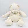 Doudou musical ours blanc beige rose VACO