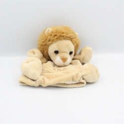 Doudou plat marionnette lion écru beige HISTOIRE D'OURS