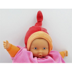 Doudou bébé poupée Baby Pouce rouge rose COROLLE 2007