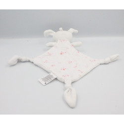 Doudou plat chien blanc rose coeurs CARREFOUR