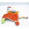 Doudou plat lion rouge beige bleu jaune rayé NICOTOY SIMBA TOYS