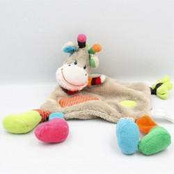 Doudou plat girafe grise rouge bleu vert KIABI SIMBA DICKIE
