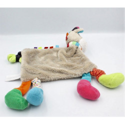 Doudou plat girafe grise rouge bleu vert KIABI SIMBA DICKIE