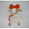 Doudou plat chien Hector orange blanc bleu Doudou et compagnie