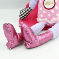 Doudou chat mauve violet rose pois cape SOSTRENE GRENES