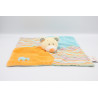 Doudou plat ours beige bleu orange voiture DOUKIDOU