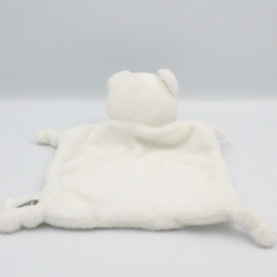 Doudou plat ours blanc gris SIx One Six IKKS