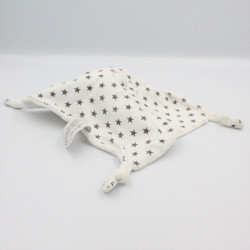 Doudou plat ours blanc gris étoiles ORCHESTRA
