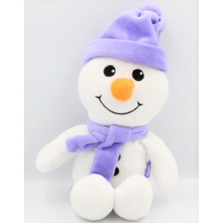 Doudou bonhomme de neige blanc mauve MILKA