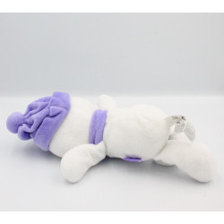 Doudou bonhomme de neige blanc mauve MILKA