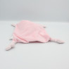 Doudou Plat carré noeuds Lapin rose PICOT