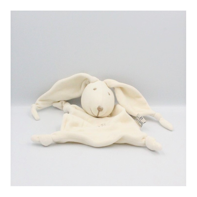 Doudou plat lapin blanc LES PETITES MARIE
