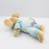 Doudou souris bleu rayé coeur MOTS D'ENFANTS