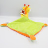 Doudou plat girafe jaune orange vert étoiles NICOTOY