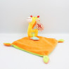 Doudou plat girafe jaune orange vert étoiles NICOTOY