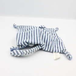 Doudou plat Zébre bleu rayé étoiles NICOTOY