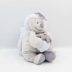 Doudou musical hérisson bleu gris Merlin NOUKIE'S 25 cm