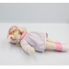 Doudou poupée rose mauve rayé pois COROLLE