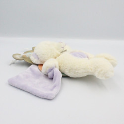 Doudou ours blanc mouchoir mauve BABY NAT