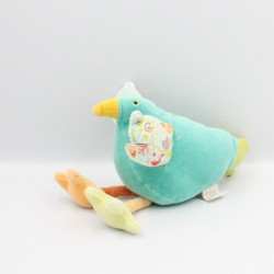 Doudou oiseau vert Balthazar et Valentine MOULIN ROTY