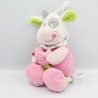 Doudou musical vache rose blanche pois MOTS D'ENFANTS
