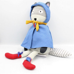 Doudou Raton Laveur Gris Cape Bleu Vertbaudet