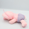 Peluche Puffalump éléphant rose mauve noeud papillon BIKIN