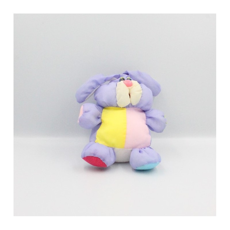 Peluche Puffalump lapin violet mauve jaune rouge