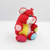 Peluche Puffalump ours rouge jaune rose vert bleu