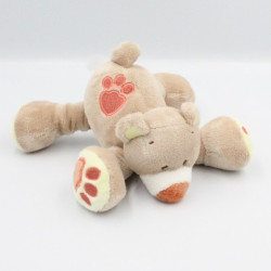 Doudou ours beige jaune empreintes Pol NATTOU