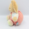 Doudou lapin boule rose blanc vert coeur fleuris Bliss KALOO