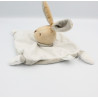 Doudou plat lapin blanc gris MES PETITS CAILLOUX CMP