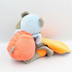 Doudou ours bleu rose orange gris DOUKIDOU