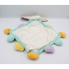 Doudou plat lapin bleu mauve blanc Super Doudou BABY NAT
