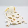 Doudou plat chien blanc taches marron NICOTOY