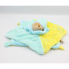 Doudou plat noeuds ours bleu jaune BABY NAT