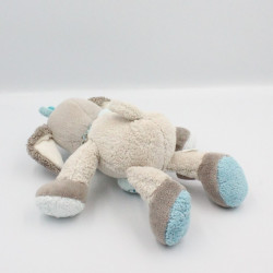 Doudou musical chien gris bleu train Gaston et Cyril NATTOU 22 cm