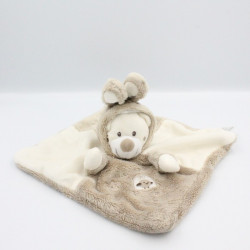 Doudou plat ours déguisé en lapin beige blanc écru SIMBA TOYS