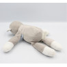 Doudou ours gris blanc gilet rayé bleu Musti de Mustela LOT DE 2