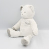 Doudou ours blanc gris Musti Mustela LOT DE 2