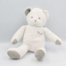 Doudou ours blanc gris Musti Mustela LOT DE 2