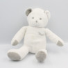 Doudou ours blanc gris Musti Mustela LOT DE 2