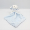 Doudou et compagnie lapin blanc bleu noeud mouchoir