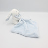 Doudou et compagnie lapin blanc bleu noeud mouchoir