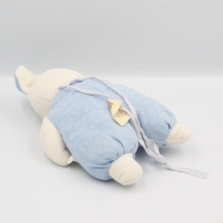 Doudou lapin bleu tablier blanc HISTOIRE D'OURS