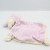 Doudou pingouin manchot mauve rose jaune mouchoir JEMINI